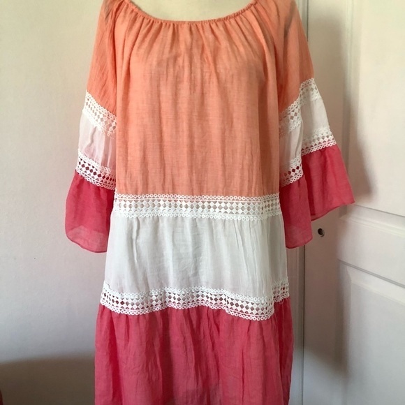 3/$25 SALE 🎈VAsna pink tired blocked tunic dress - Picture 1 of 7